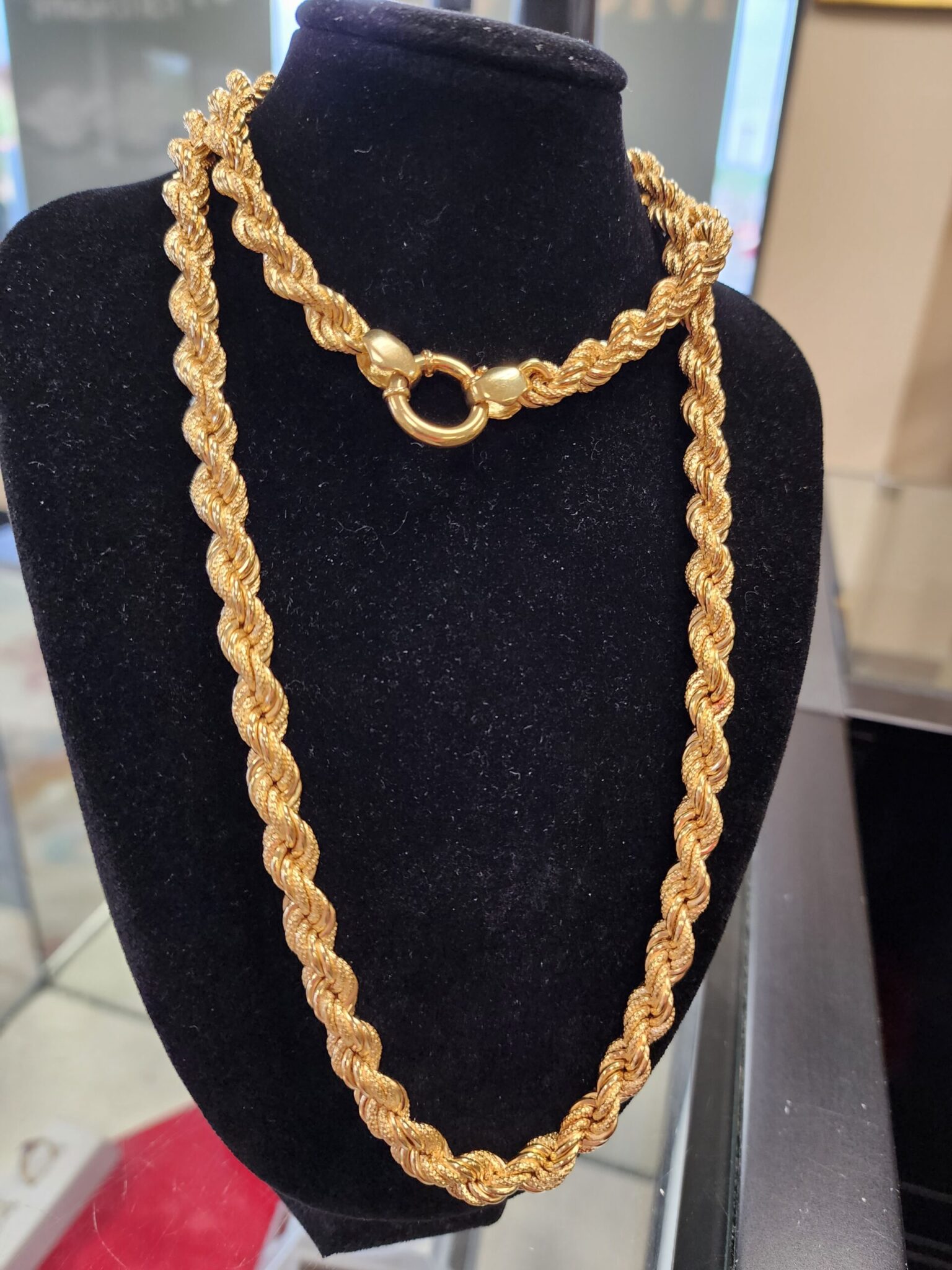 18K Yellow Gold Rope Necklace - Gold Kings Online Store