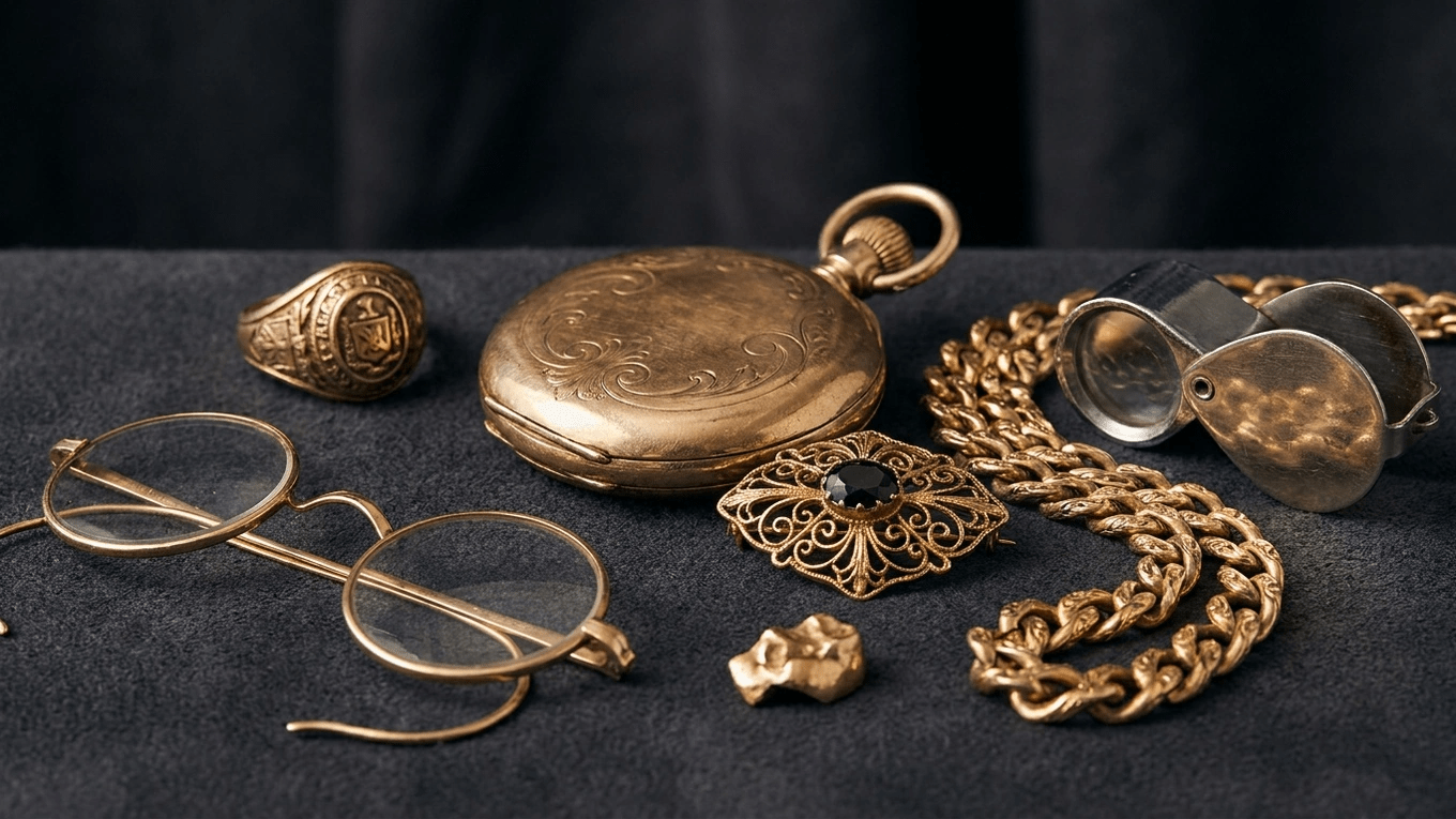 Vintage and inherited estate gold jewelry