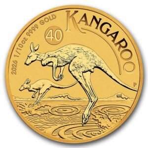 Perth Mint 2026 Gold Kangaroo — 1/10 oz BU Coin in Capsule