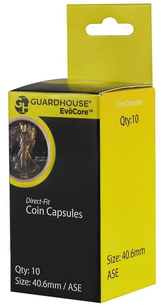 Guardhouse 40.6mm direct-fit American Silver Eagle coin capsules, box of 10