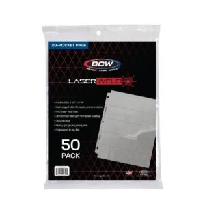 BCW LaserWeld 20-pocket coin pages in a 50-page retail pack