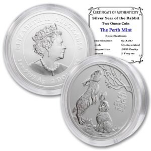 2023 Perth Mint Year of the Rabbit two-ounce silver coin