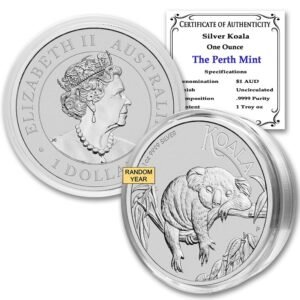 Perth Mint Silver Koala — 1 oz BU Coin, Random Year; representative product image