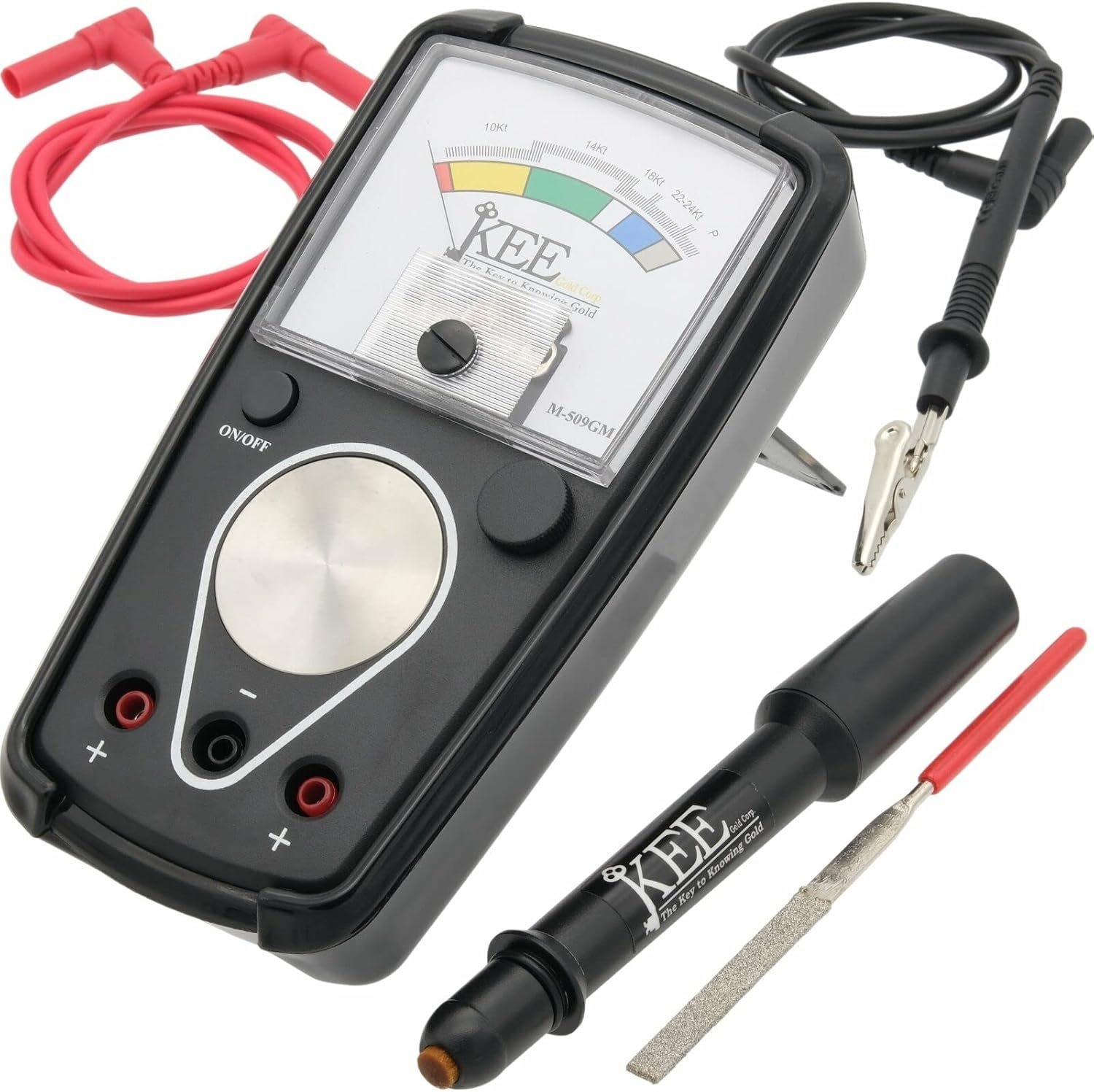 KEE Gold Tester with analog meter and pen probe
