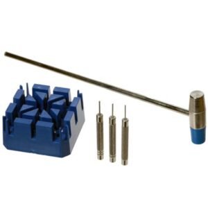SE JT6218 watch band link removal kit with hammer, band holder and three pin punches