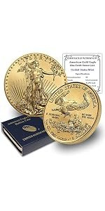 Representative American Gold Eagle one-tenth-ounce coin; supplied year varies